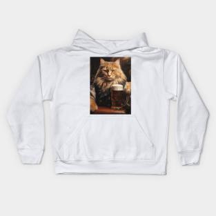 Funny Cat Beer Kids Hoodie